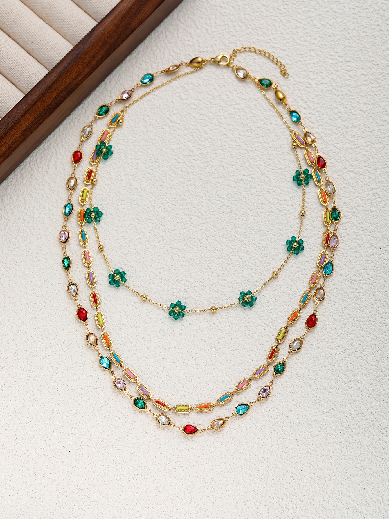 3-Layer Colorful Beaded Necklace