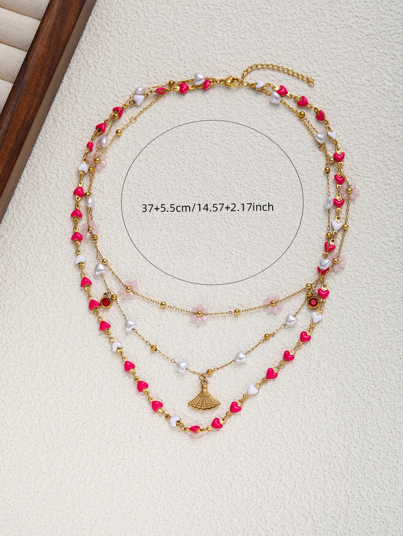 3-Layer Floral Beaded Necklace Set
