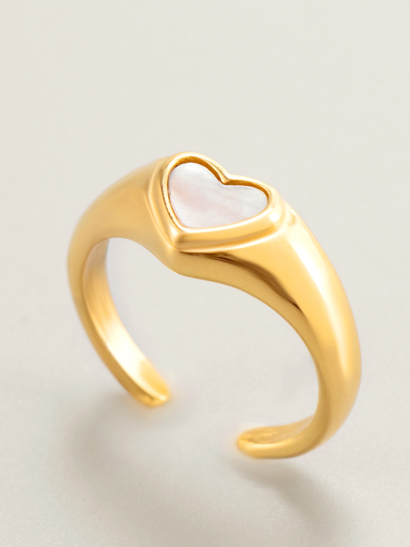 Fashion Stainless Steel Heart Shell Ring