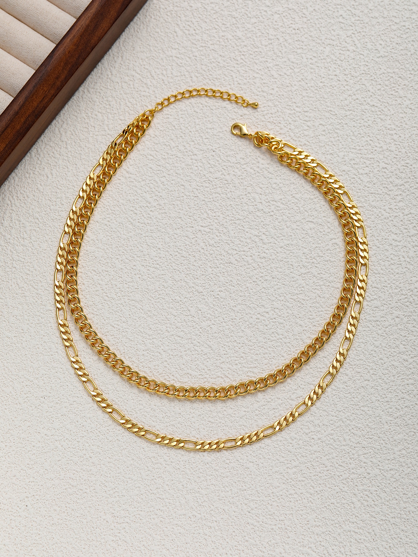Chunky Gold Choker with Curb and Cuban Links