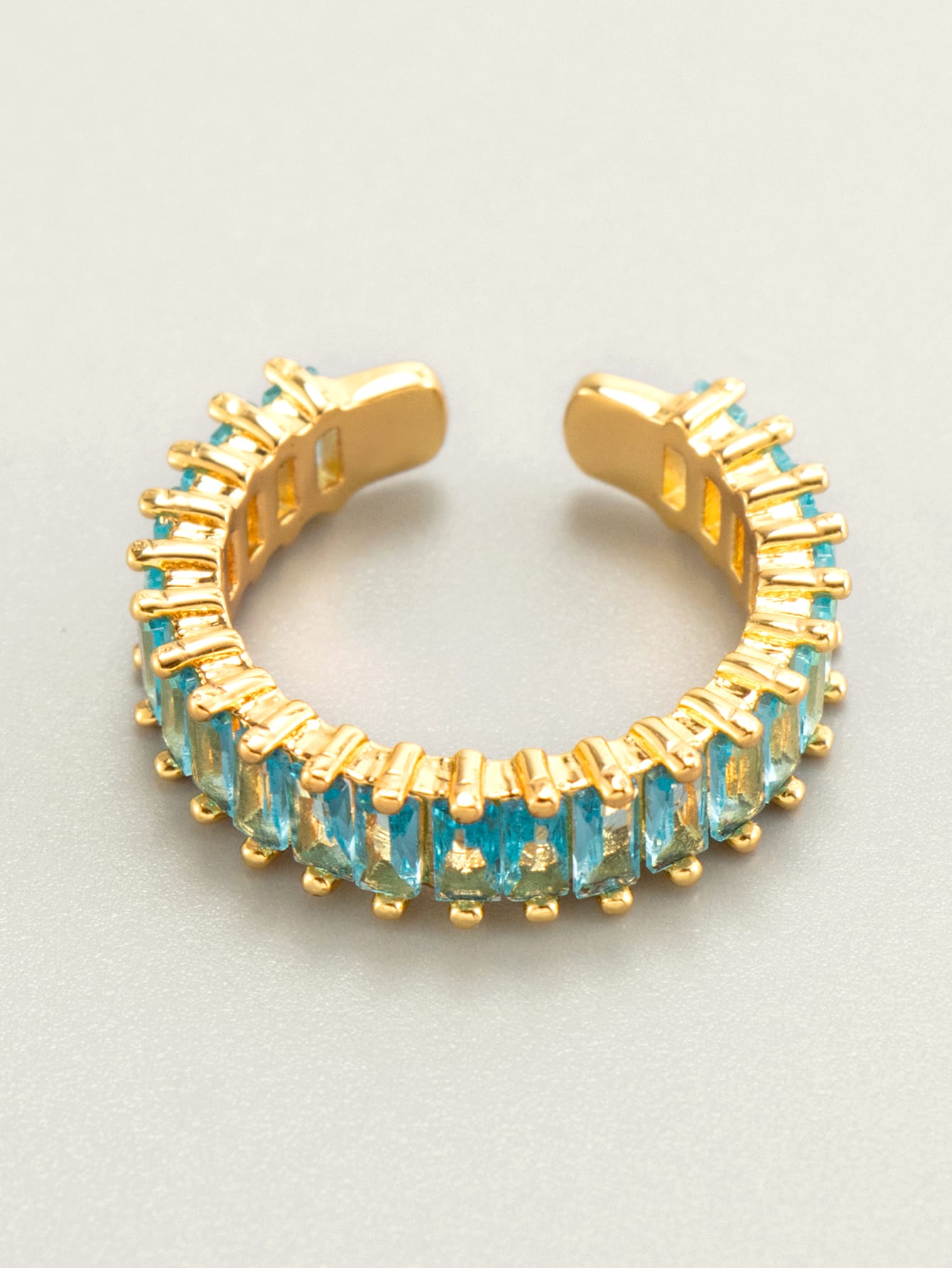 Fashion 18K plated Colorful Crystal Surrounding Cuff Rings