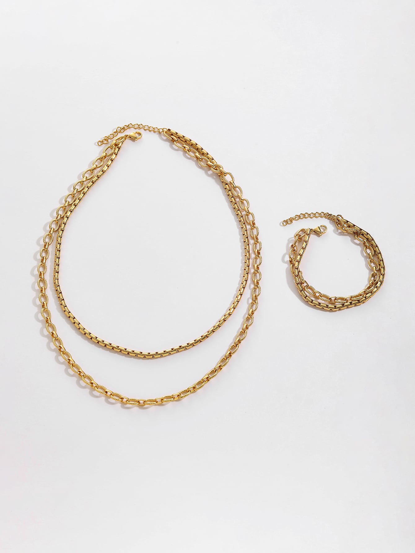 Fashion Style Double-layered Bracelet and Necklace Set