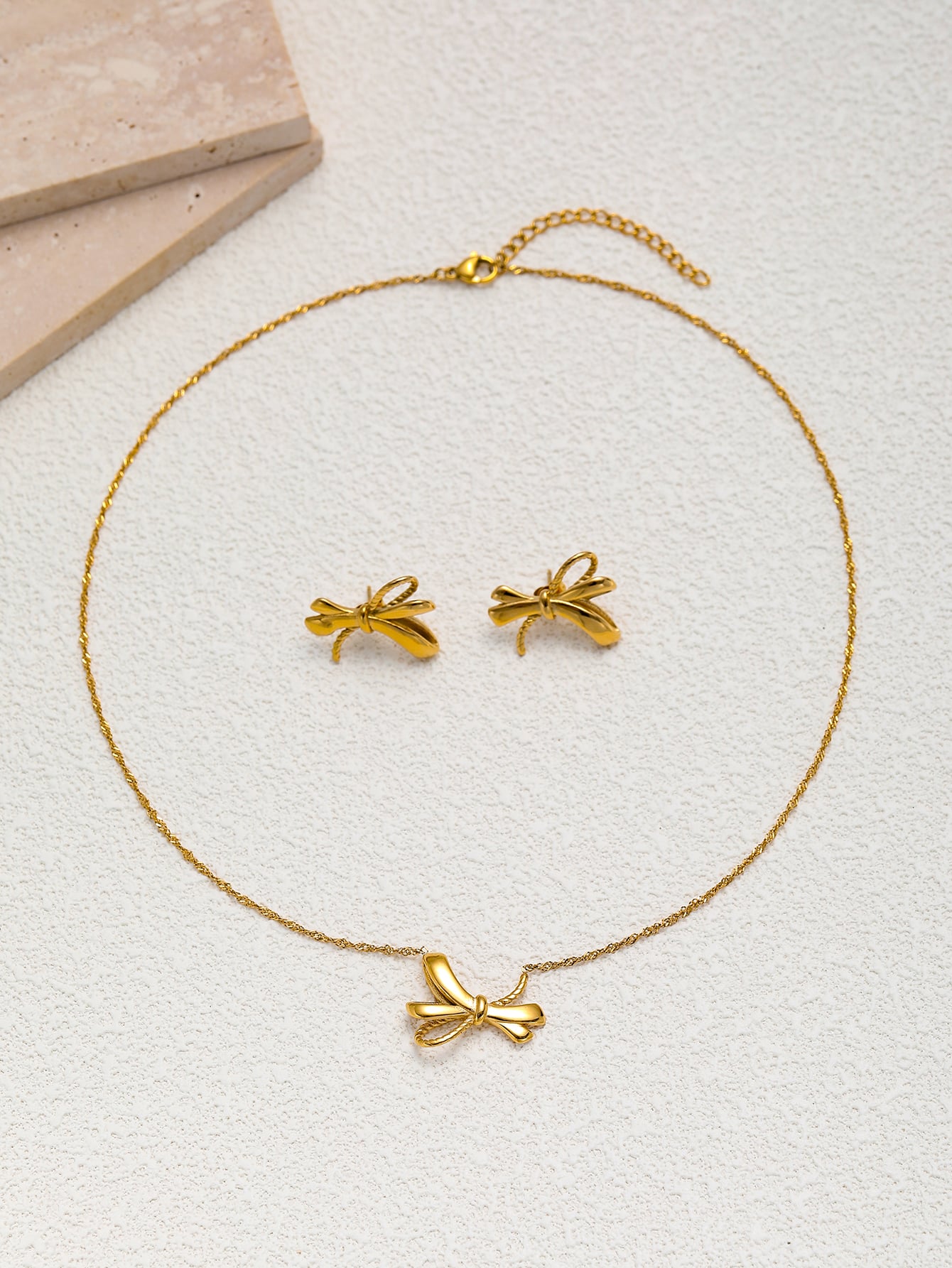 Golden Knot Necklace & Earrings Collection