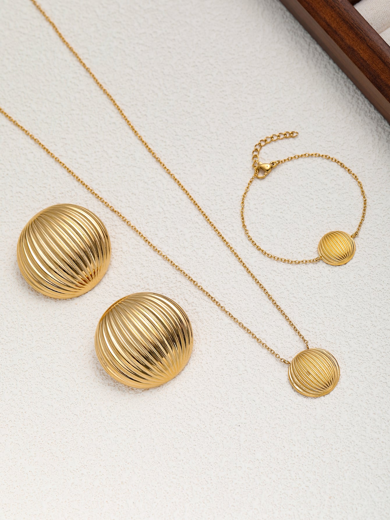 Textured Sphere Pendant & Earrings Collection
