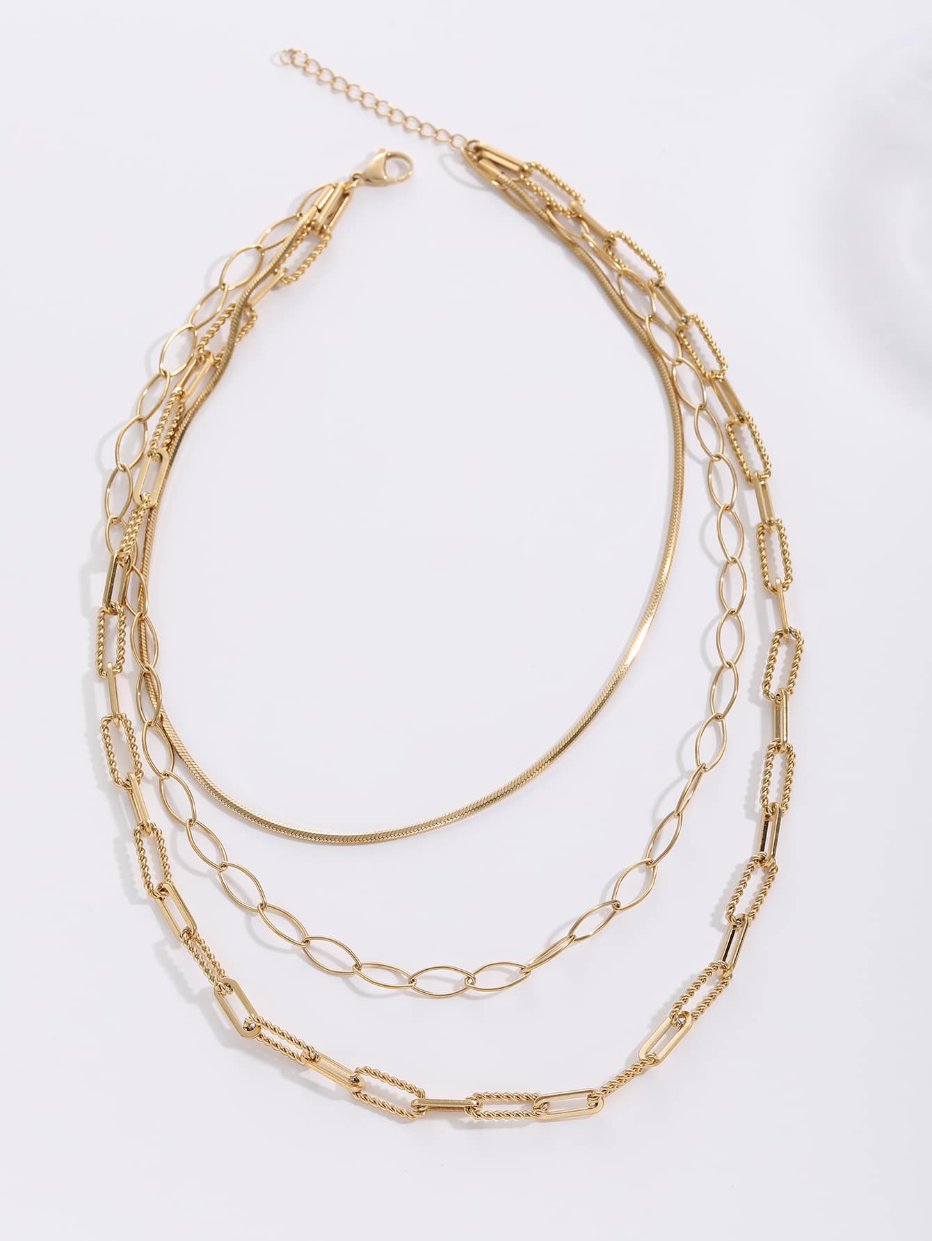 Vintage-style Clip Snake Chain Necklace Chic Stacking