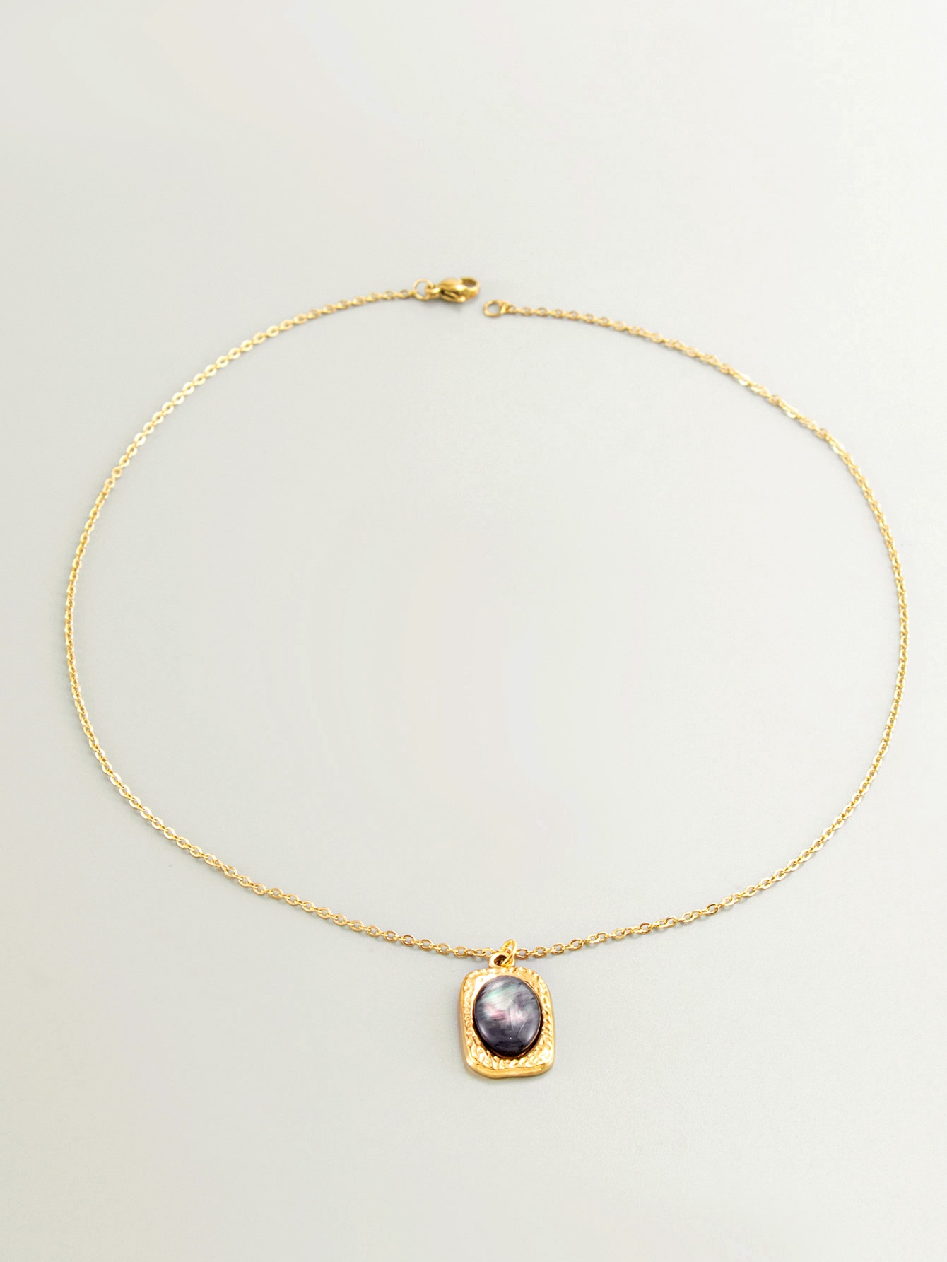 Retro High-end Oval Gemstones Set Necklace