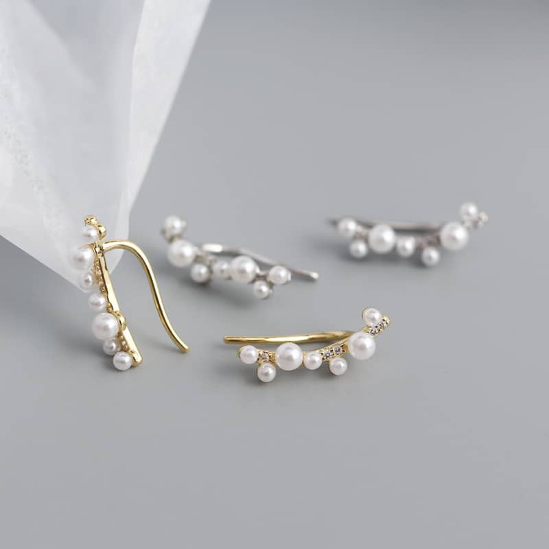 S925 Sterling Silver Diamond Lightning Shaped Earrings Exquisite Small Stackable Earrings