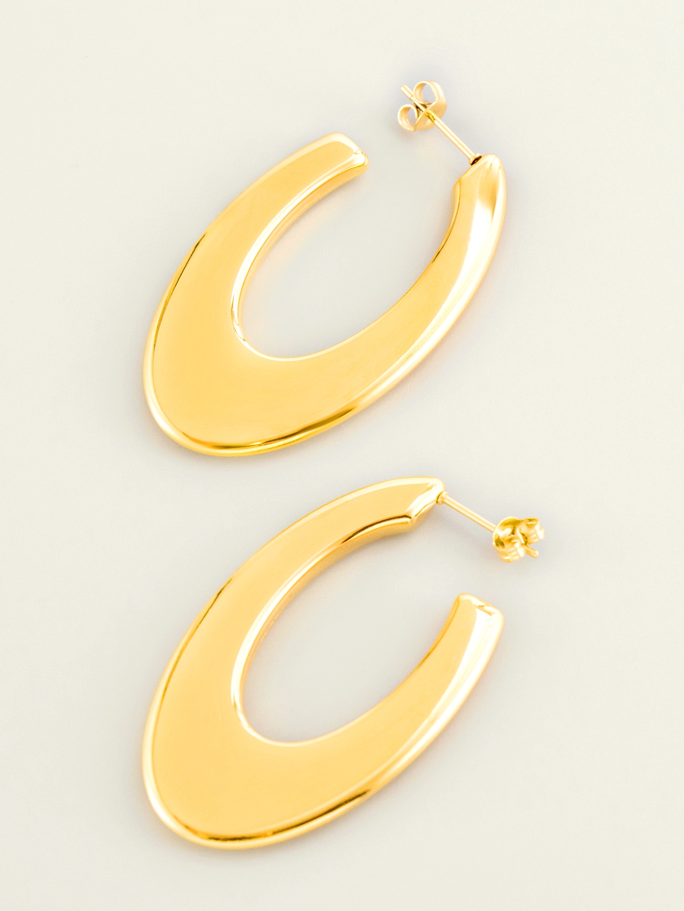 Stainless Steel Chunky Lightweight Large U Shape Open Hoop Earrings