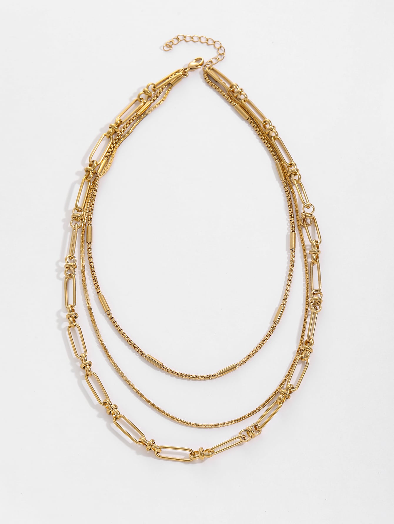 Stainless Steel Three-layer Clip Stacking Necklace