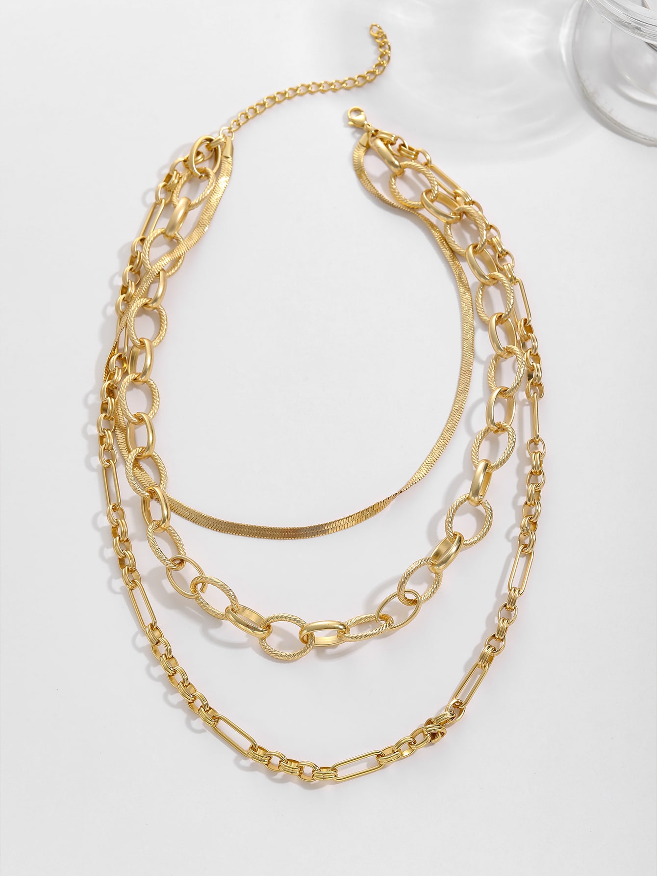 Urban Multi-layered Stacking 18K Gold Necklace