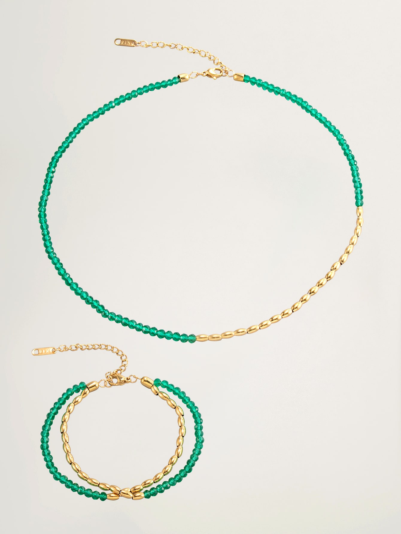 Women’s Stainless Steel Necklace Crystal Beaded Necklace